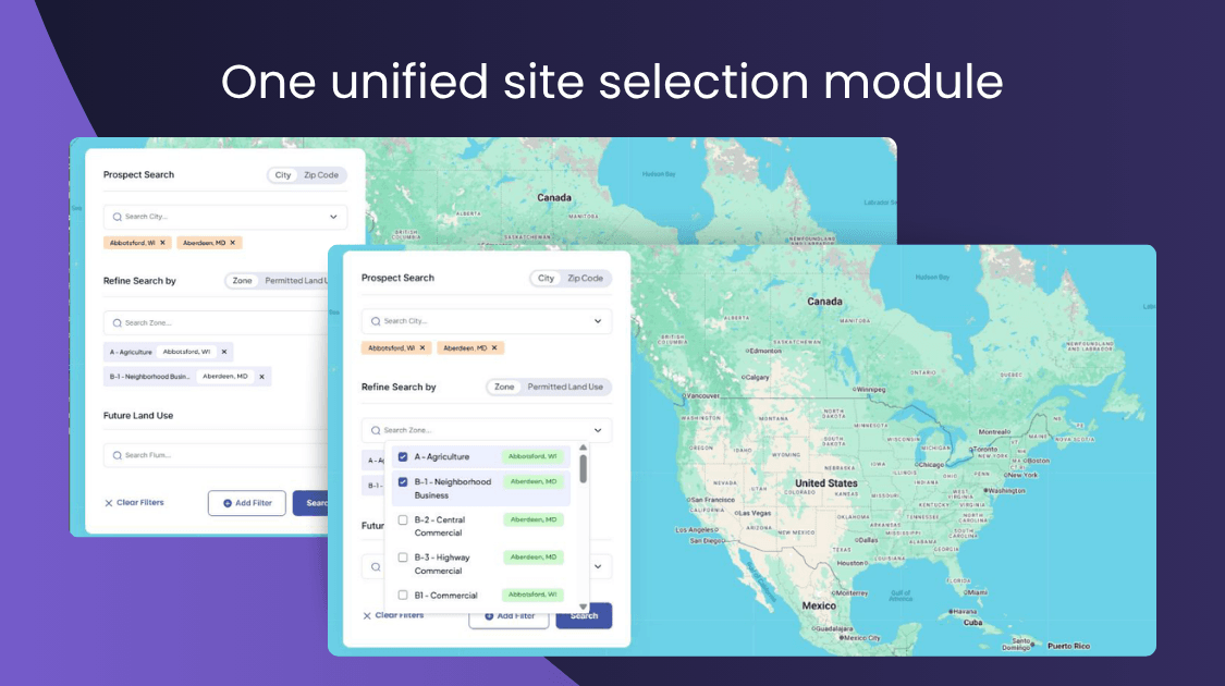 One unified site selection module