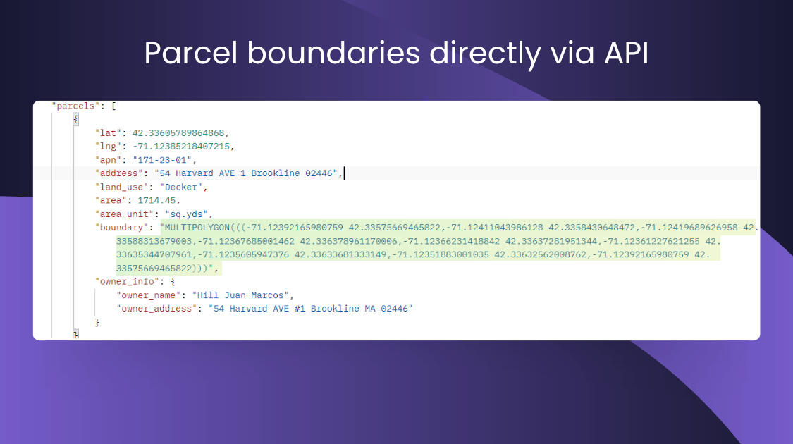 parcel boundaries directly via api