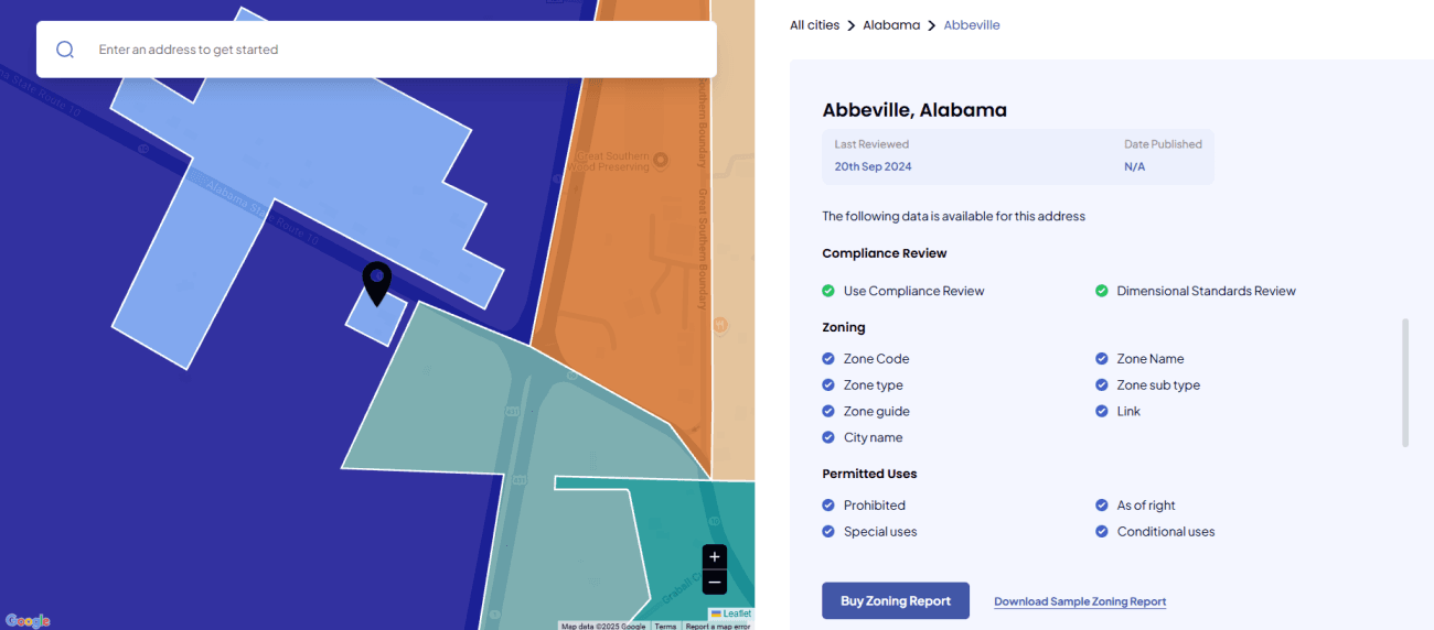 how to check the Zoning of a property